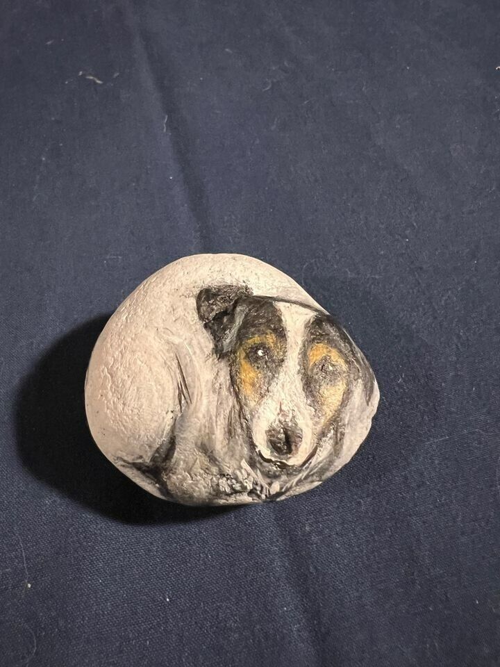 Tri-color Jack Russell Terrier Painted Stone