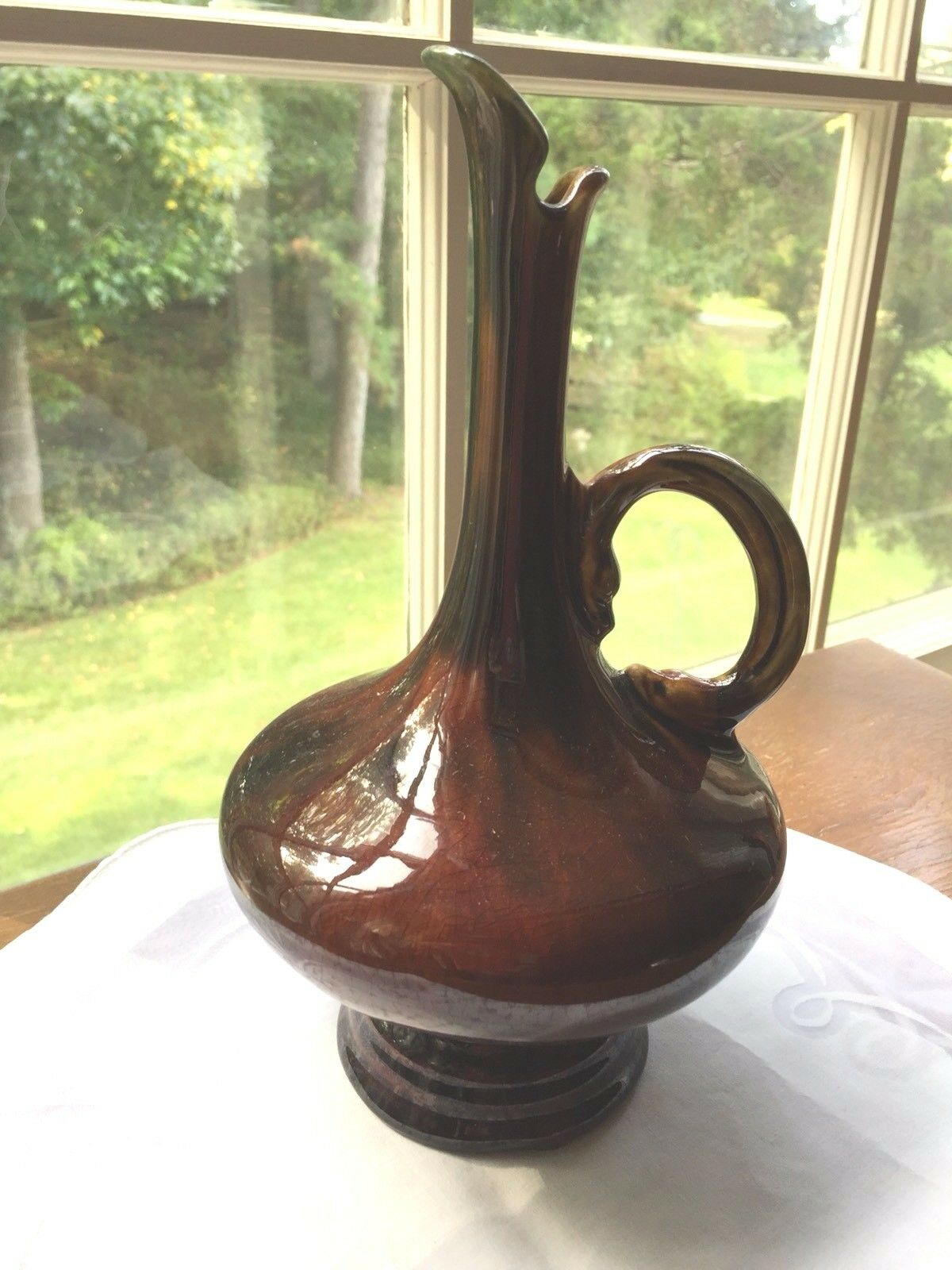 Owens ? Ohio Pottery Drip Glaze Ewer