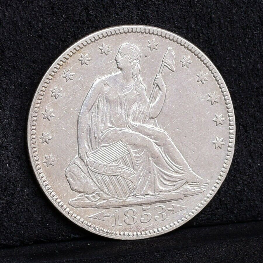 1853 Liberty Seated Half Dollar - With Arrows - Xf Details (#37624)