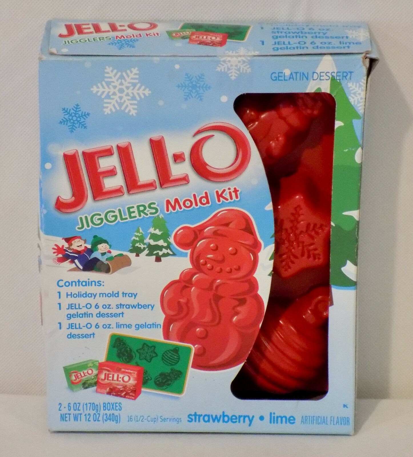 Jell-o Jiggler Holiday Christmas 2 Molds In Box Snowman Ornament Snowflake