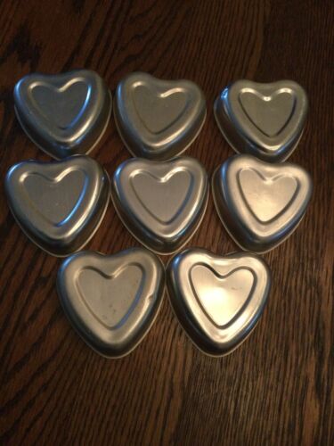 Vintage Aluminum Molds Heart Shape  Set Of 8
