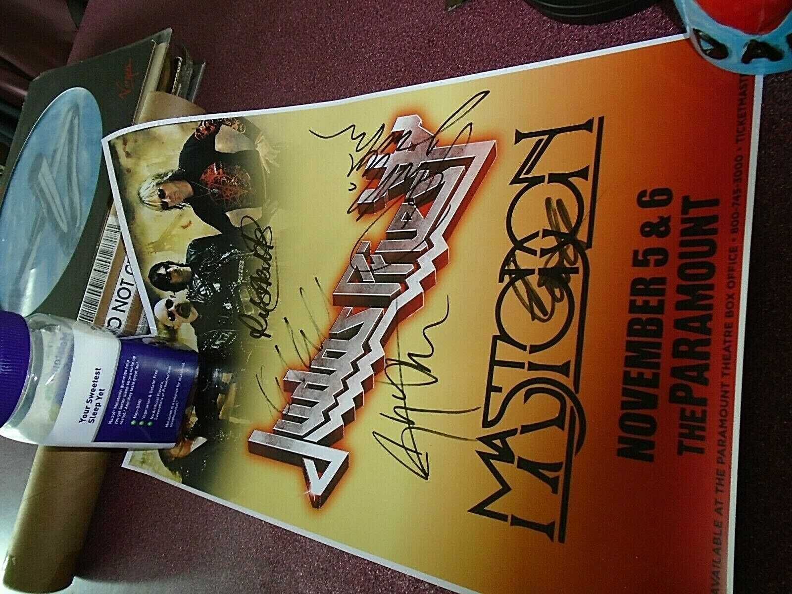 Judas Priest Concert Poster Autographed Signed Paramount Theater Asbury Nov 5/6