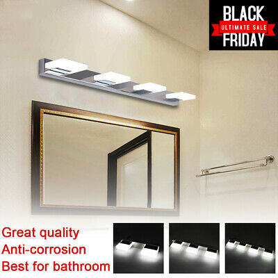Modern Bathroom Vanity 2/3/4 Led Light Crystal Front Mirror Toilet Wall Lamp Us