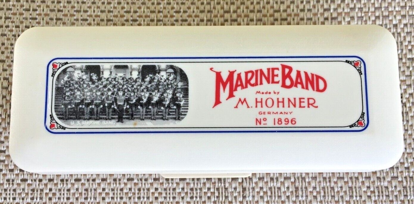 M. Hohner Marine Band Harmonica No. 1896 With Case M189693 Germany