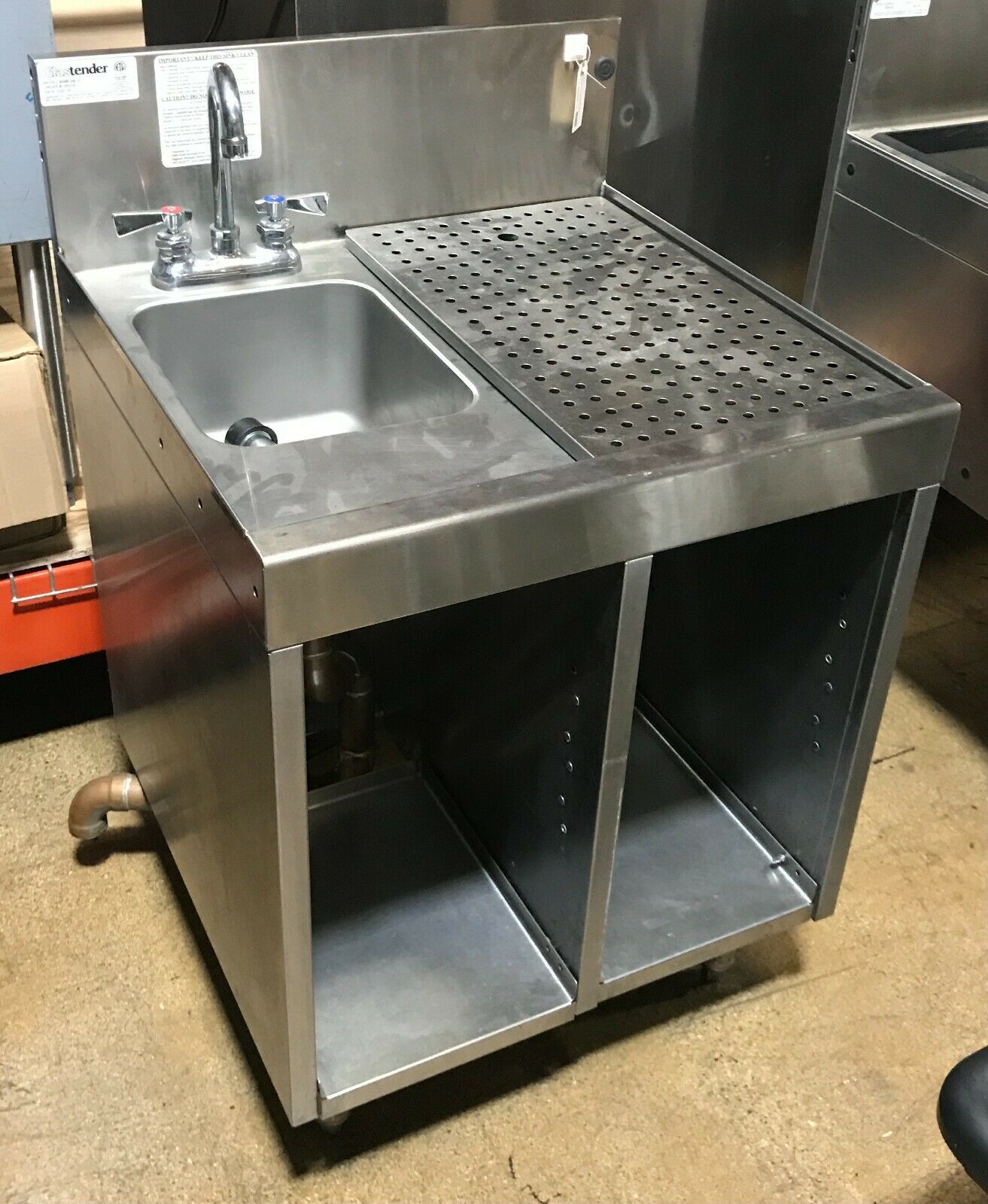 Used Glastender Swb-24l-c Underbar Wet Waste Sink