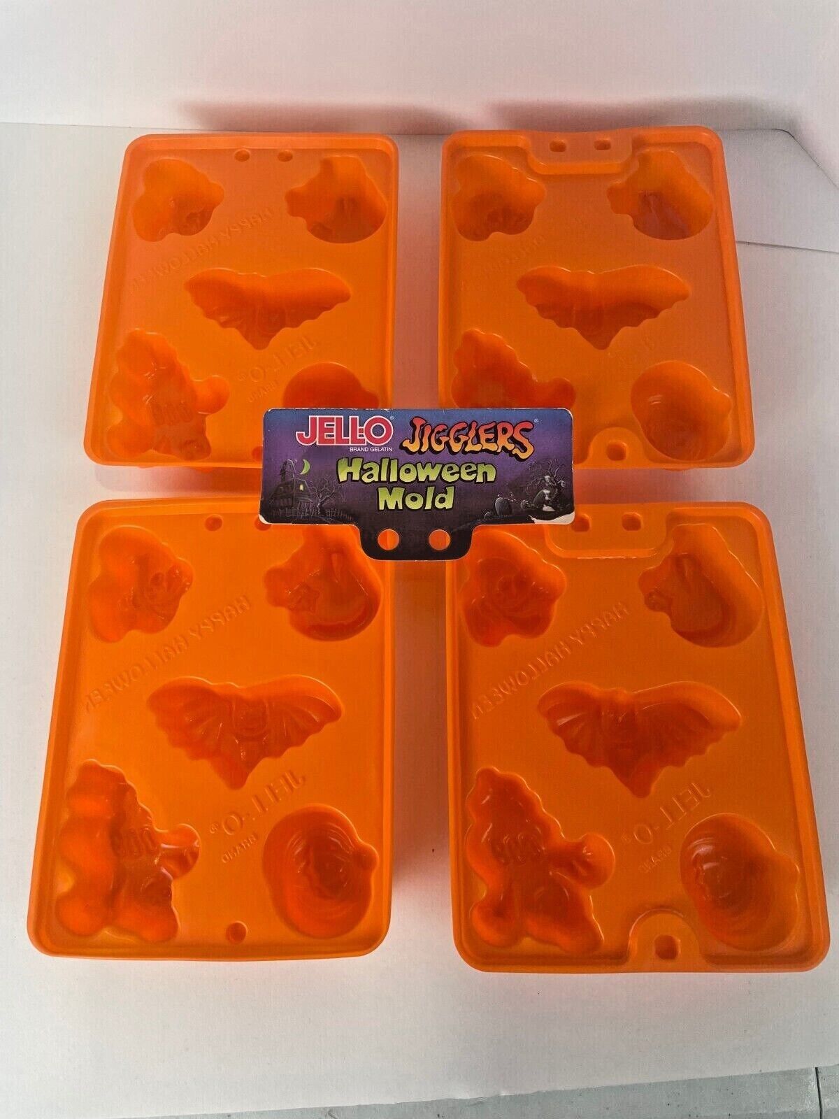 Jello Jigglers Halloween Molds Set Of 4 With Recipe Card Packaging 1996 Kraft