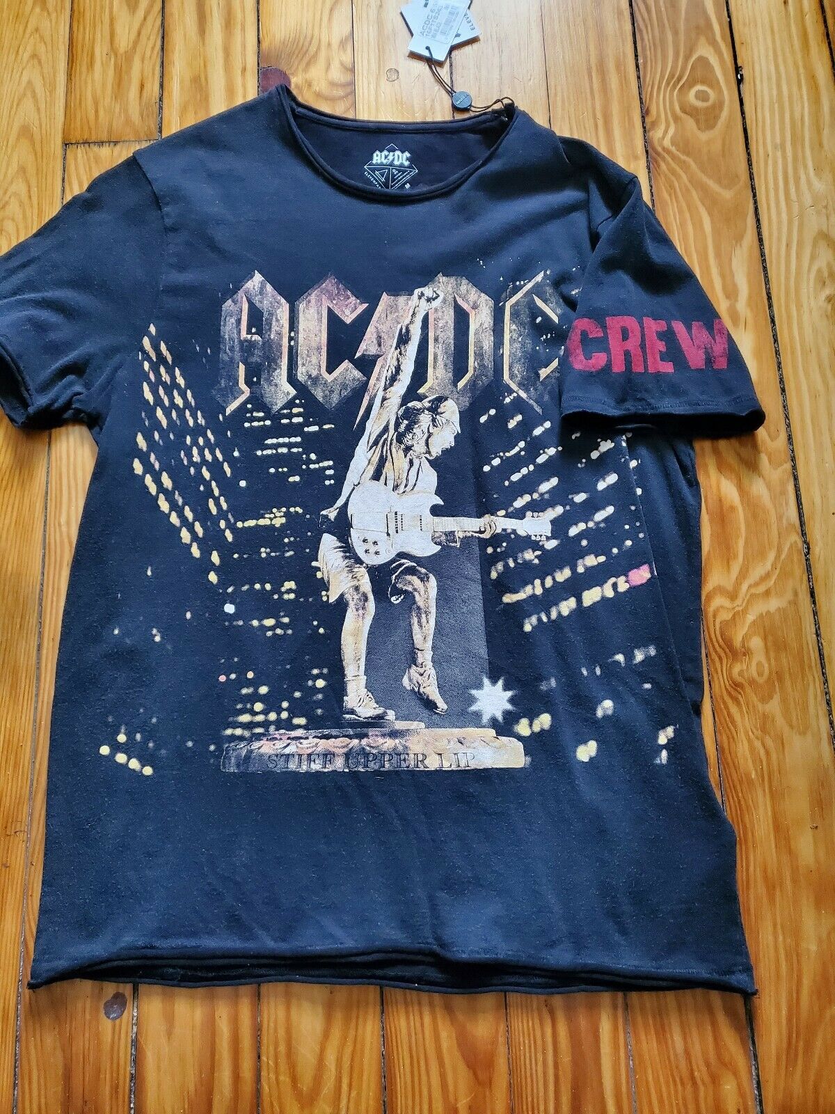 Acdc Size M T-shirt Stiff Upper Lip World' Tour Rare 2000/01 T Shirt Misprint