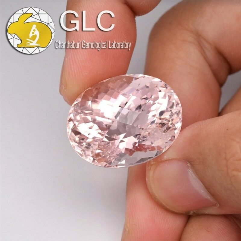Huge Rare! 50.04ct 26x20.4mm Oval Natural Pink Morganite *free Glc Certified