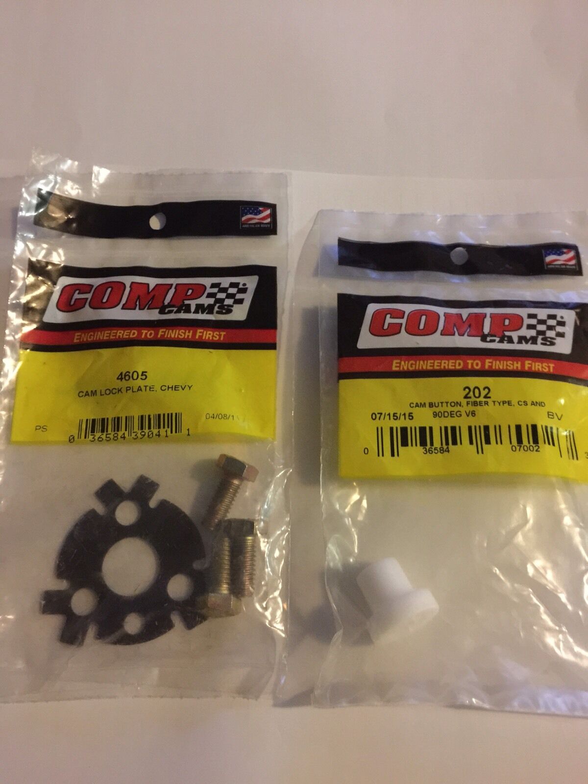 Sbc Chevy Comp Camshaft Lock Plate & Bolts W/ Comp Cam Thrust Button