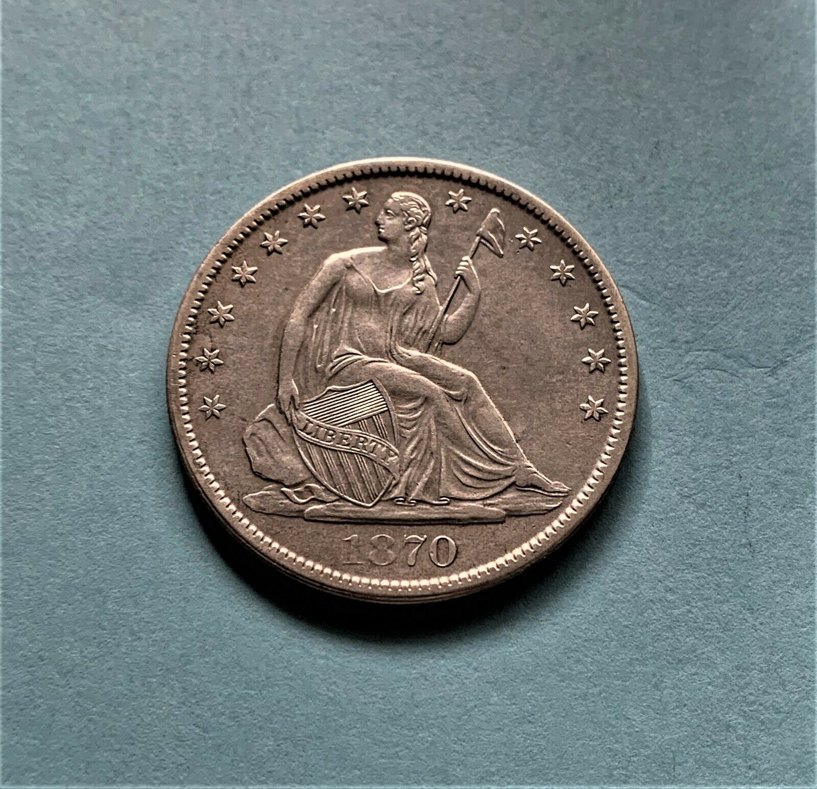 1870 S Liberty Seated Half Dollar Appealing Beautiful Bold Sharp Features