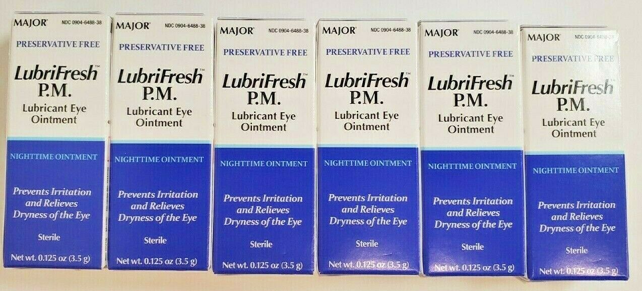 Major Lubrifresh Pm Lubricant Eye Ointment, 3.5gm -6pk -expiration Date 12-2022