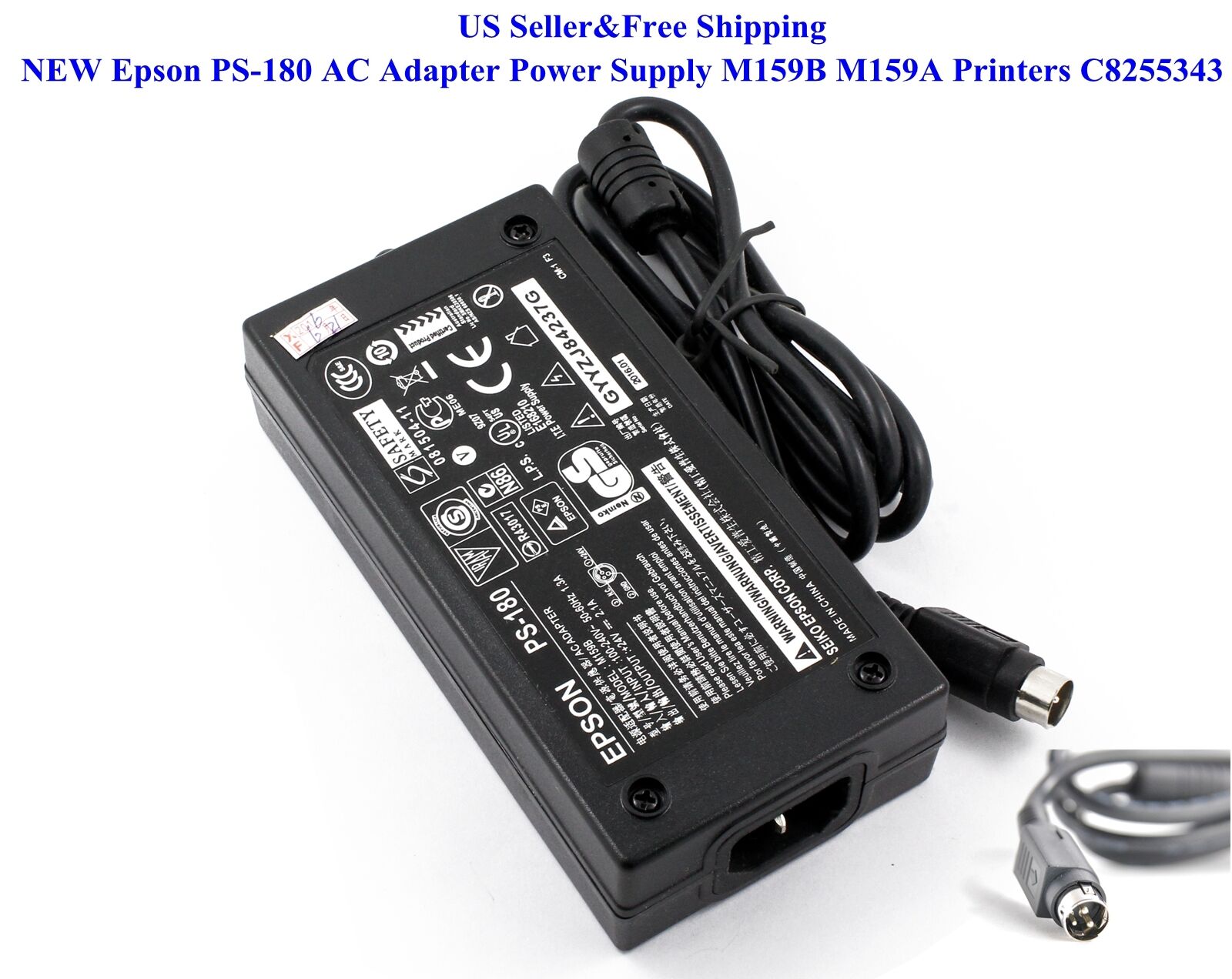 New Epson Ps-180 Ac Adapter Power Supply M159b M159a Printers C8255343 Us