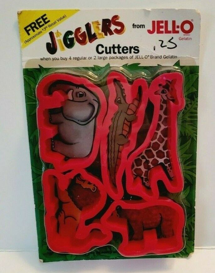 Vintage Jell-o Jigglers Cutters Molds - Animals Safari - Sealed