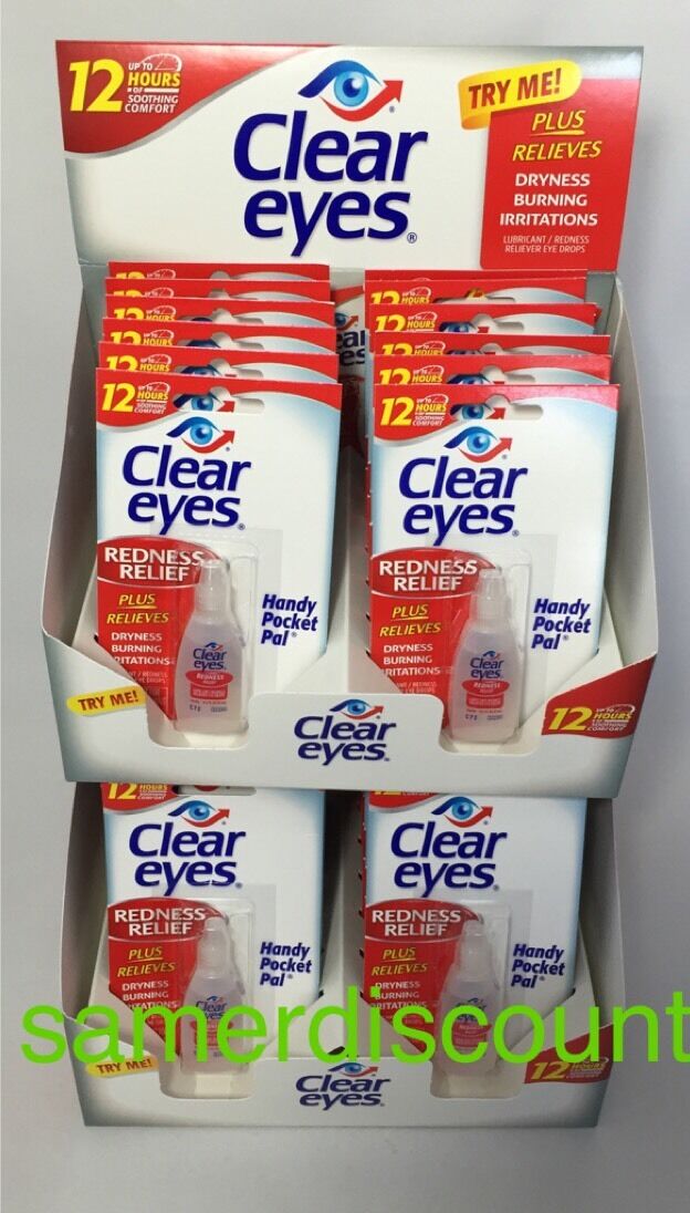 24 Pack Of Clear Eyes  Drops Redness Relief 0.2 Oz.6 Ml  Exp April 2022