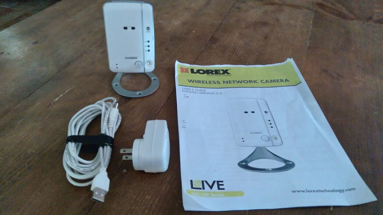 Lorex Mcnc100 Wireless Color Network Security Camera W/power Adapter And Manual