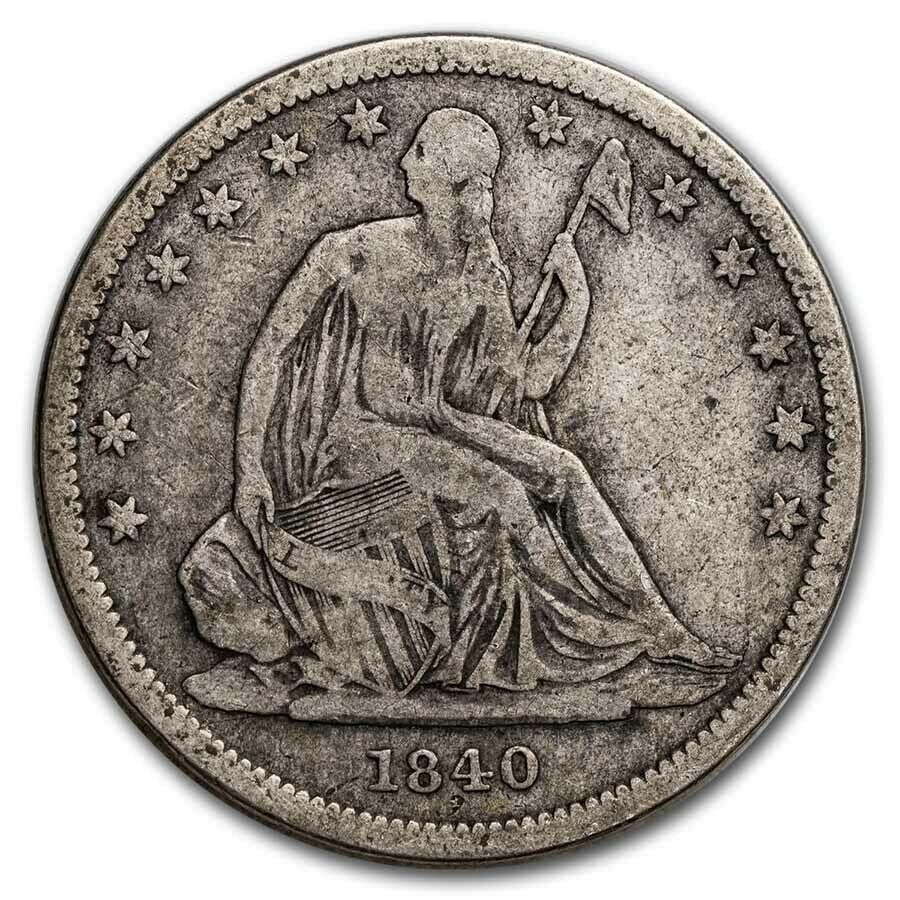 1840 Liberty Seated Half Dollar Fine Small Letters (rev Of 1839) - Sku#237624