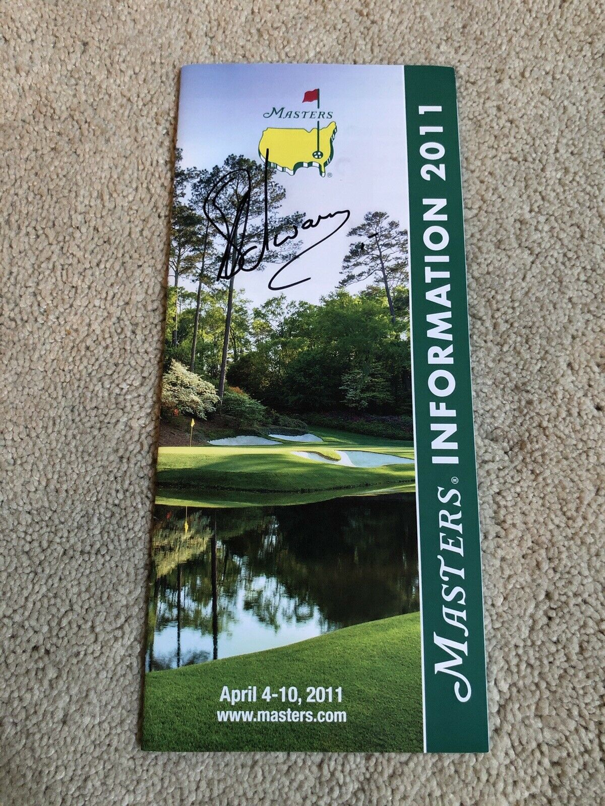 Charl Schwartzel 2011 Masters Signed Golf Spectator Guide Pga Tour