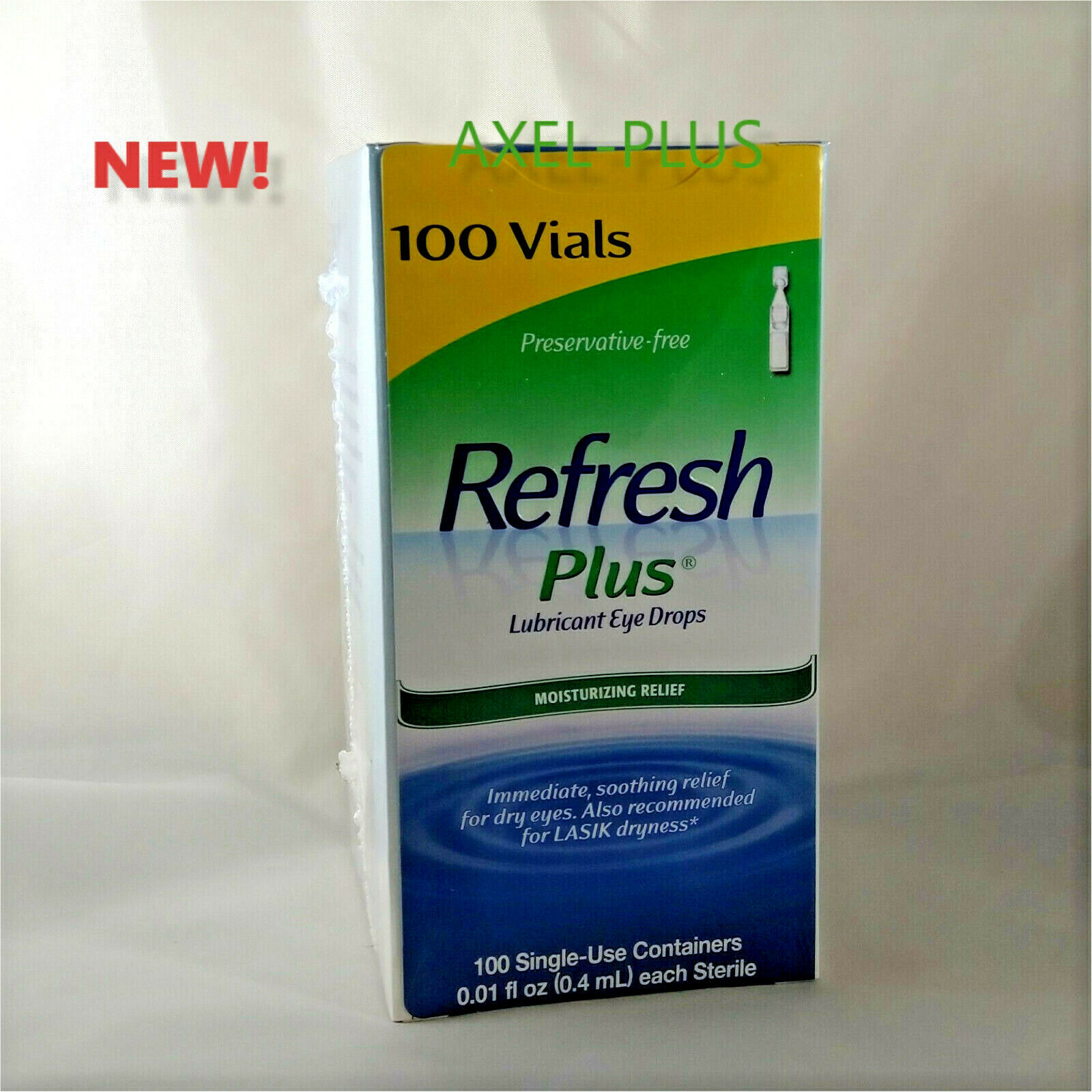 Refresh Plus Lubricant Eye Drops,  Moisturizing Relief, 100 Single Vials