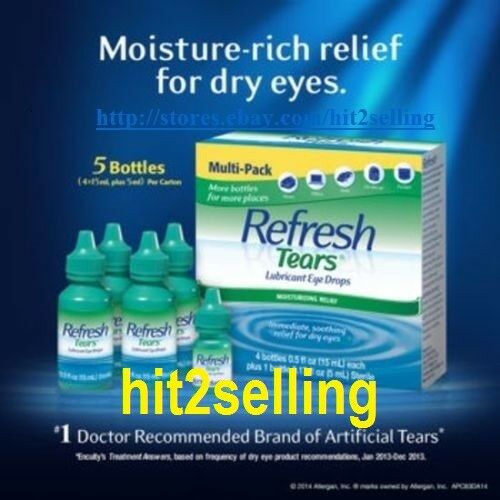 Refresh Tears Lubricant Eye Drops (5 Bottles) Exp. Date 08/2023 Sealed Box New!