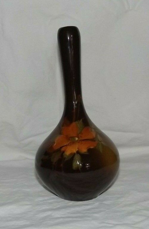 Swollen Stick Neck Standard Glaze Vase From Owens Pottery