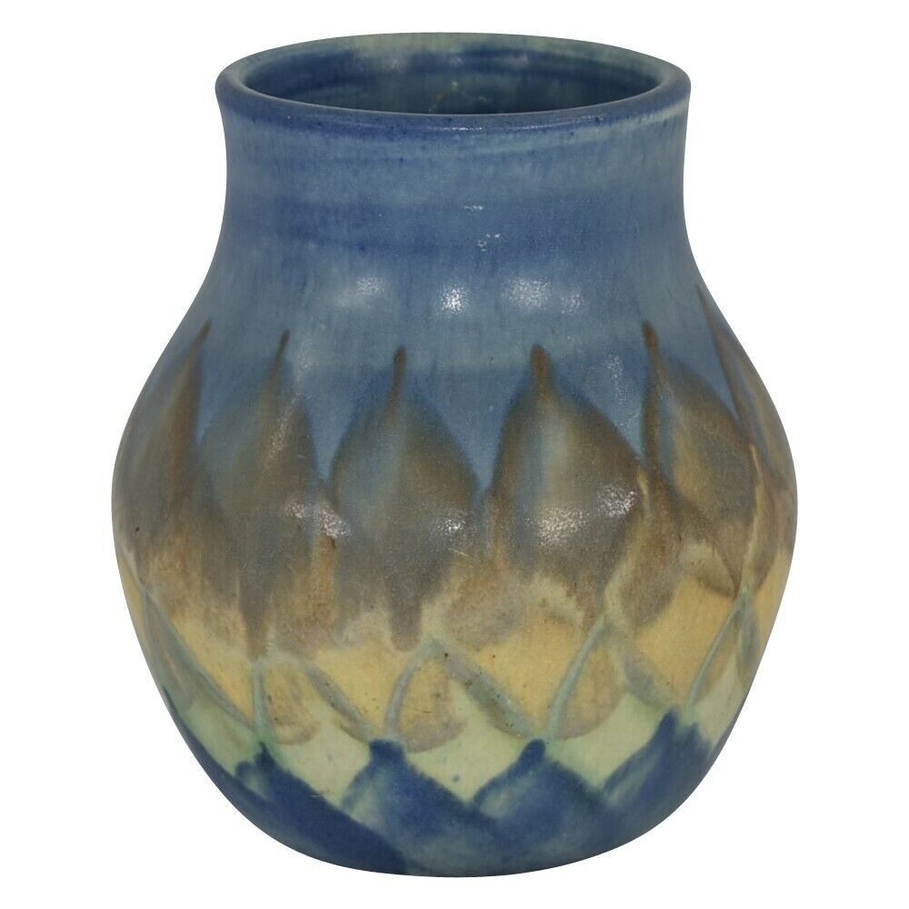 Peters And Reed Pottery Blue Landsun Vase Shape No. 1