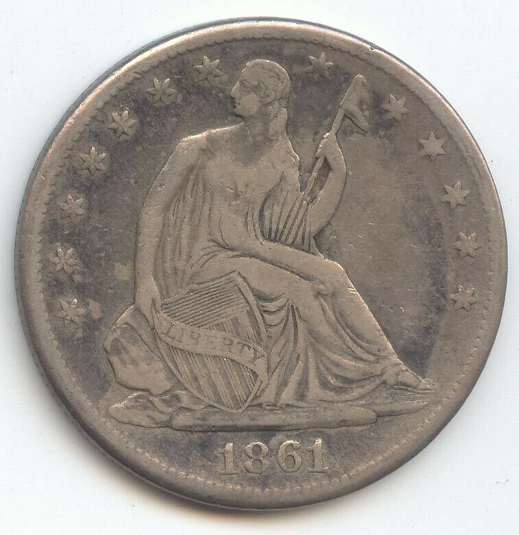 1861-s Seated Liberty Half Dollar, Vf Details
