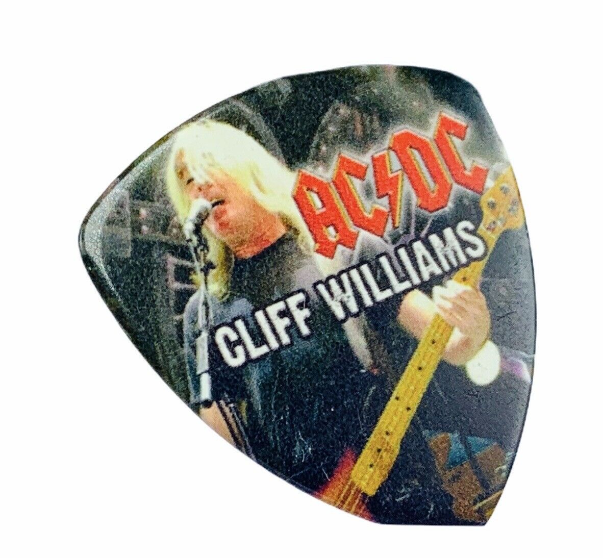 Ac/dc Guitar Pick Vtg Concert Memorabilia Cliff Williams Angus Young Back Black