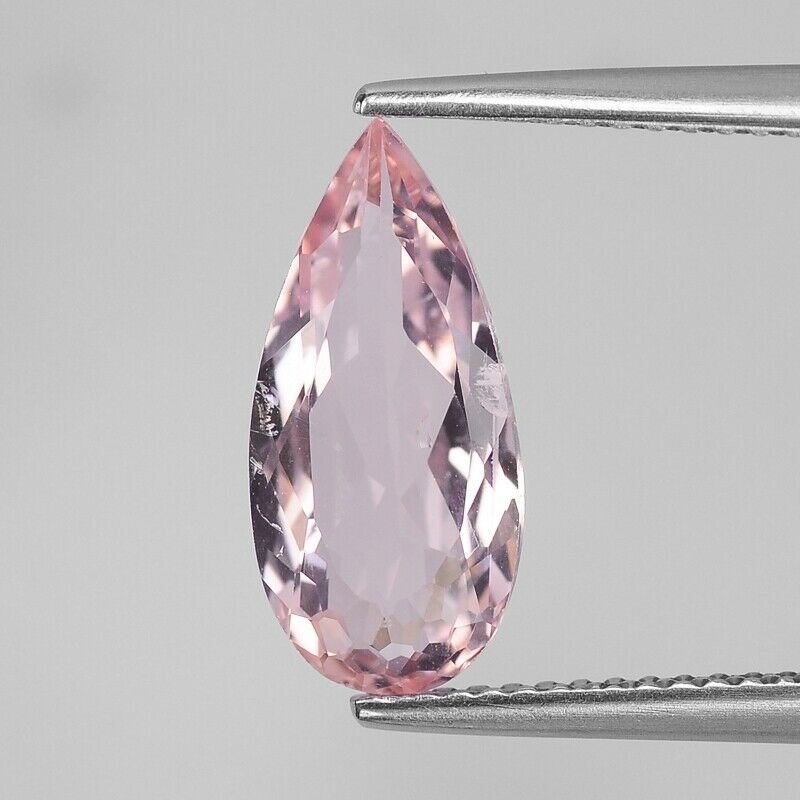 Natural Loose Gemstone | Peach Pink Morganite | 2.19 Cts Pear Loose Gemstone