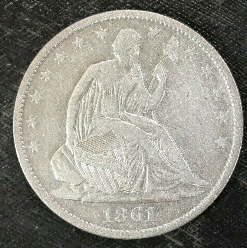 1861-o Liberty Seated Half Dollar - Xf Details - Cleaned - L9b3