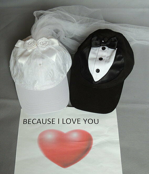 Bride & Groom Formal Wedding-flowers & Tux Baseball Cap - Unique