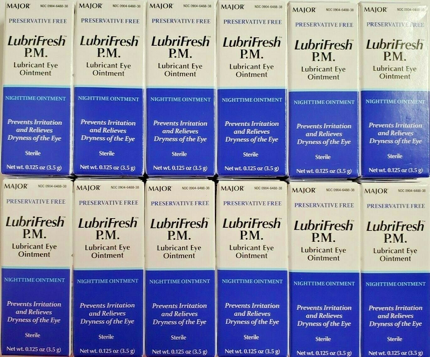 Major Lubrifresh Pm Lubricant Eye Ointment, 3.5gm -12pk -expiration Date 12-2022