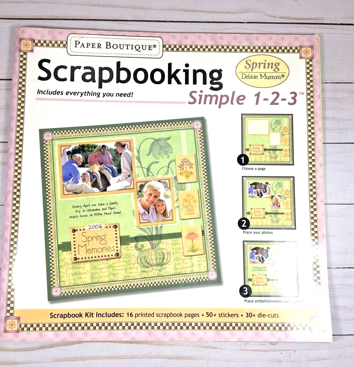 Debbie Mumm Spring Paper Boutique Scrapbooking Simple Kit 16-12x12 Pages New