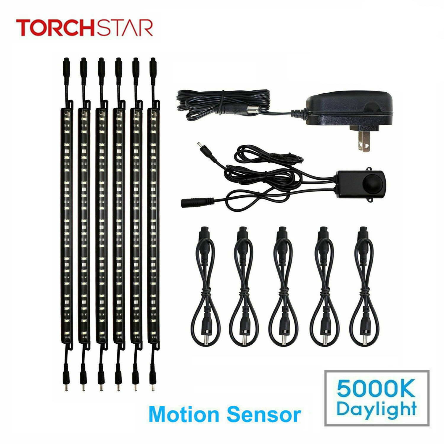 12 Inch Safe Lighting Kit, Motion Sensor, For Under Cabinet, 5000k, 6pcs